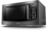 TOSHIBA ML-EM45P(BS) Four à micro-ondes avec capteur intelligent et platine de mémoire de position, fonction de mémoire, 1.6 Cu.ft avec 13.6 Table tournante amovible de pouce, Acier inoxydable noir, 1200W