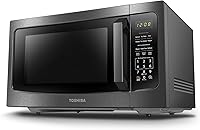 Toshiba ML-EM45P(BS) 1.6 Cu Ft 1200W Countertop Microwave with Smart Sensor, Position Memory Turntable, Black Stainless Steel