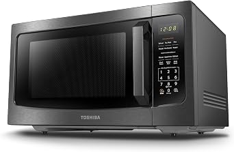 TOSHIBA ML-EM45PBS Countertop Microwave Oven with Smart Sensor and 13.6" Removable Position Memory Turntable, Sound On/Off Function, 1200W, 1.6 Cu.ft, Black Stainless Steel