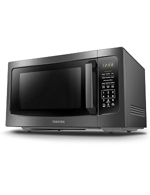 TOSHIBA ML-EM45P BS Countertop Microwave Oven with Smart Sensor and 13 6 Removable Position Memory Turntable Sound On