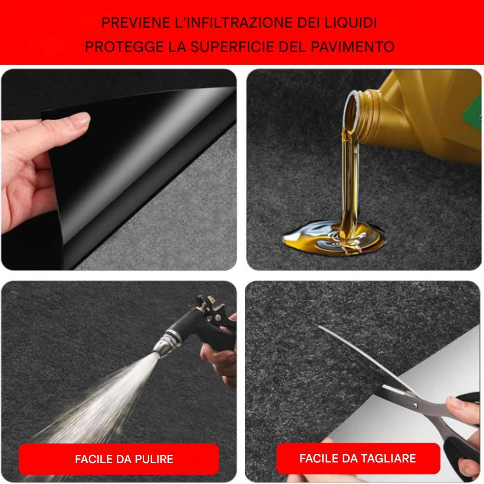 Generico Tapis de sol de garage résistant à l'huile, absorbant l'eau, tapis sans glissement pour l'entretien de voiture et de moto
