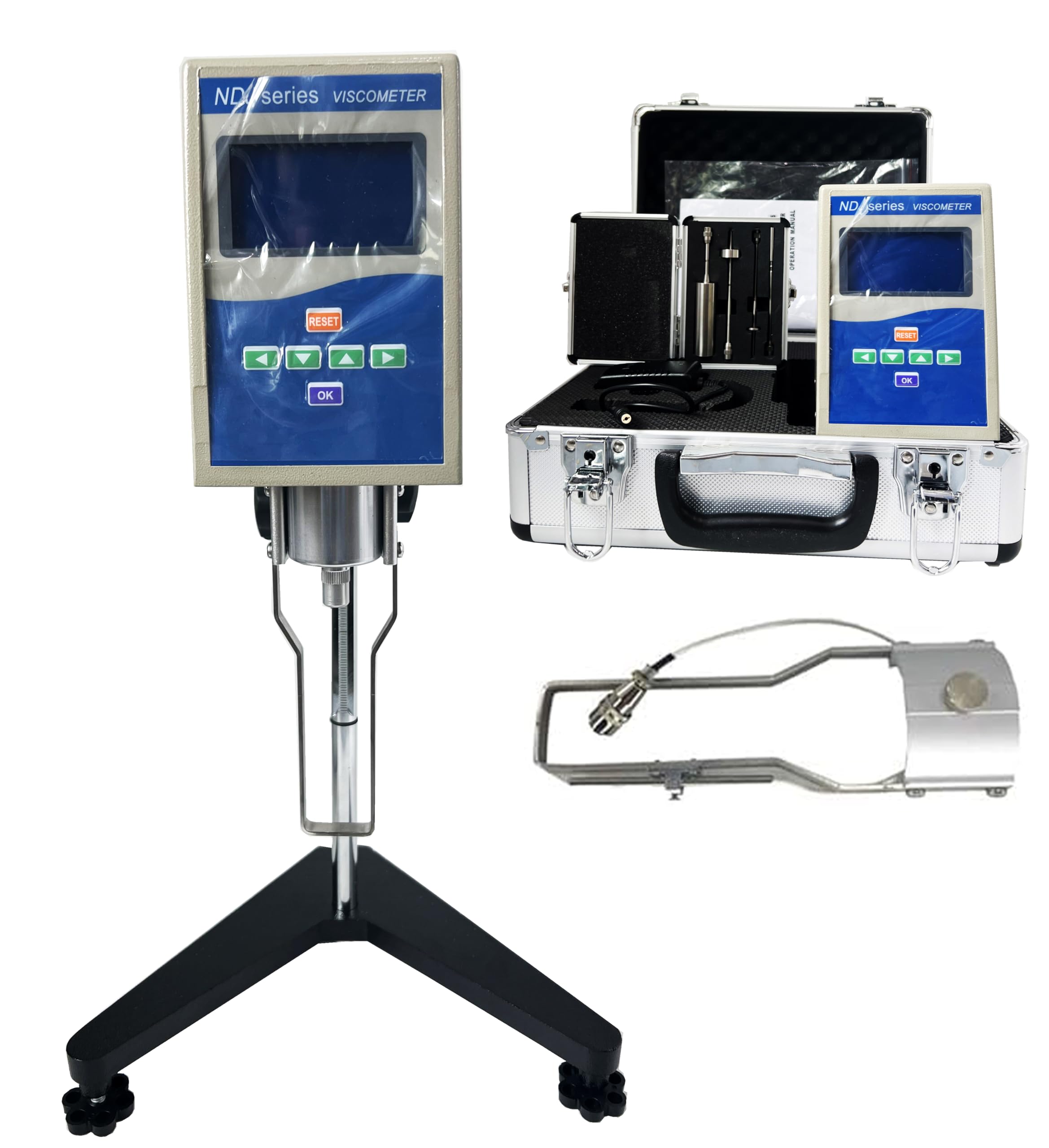 CNYST Digital Viscosity Meter Rotational Viscometer Viscosity Testing Device with Temperature Sensor for All Kinds of Fluid Viscosity Measurement Measuring Range 1?2×10^6mPa.s