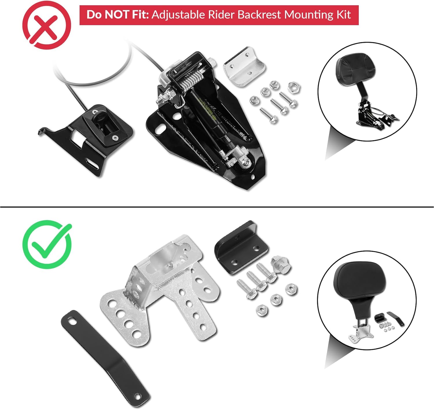 TCT-MOTORPARTS Rider Passenger Seat Fit For Harley Touring Road King FLHR Street Glide FLHX 2009-2023; Road Glide Electra Glide Ultra Classic FLHTCU 2014-2023