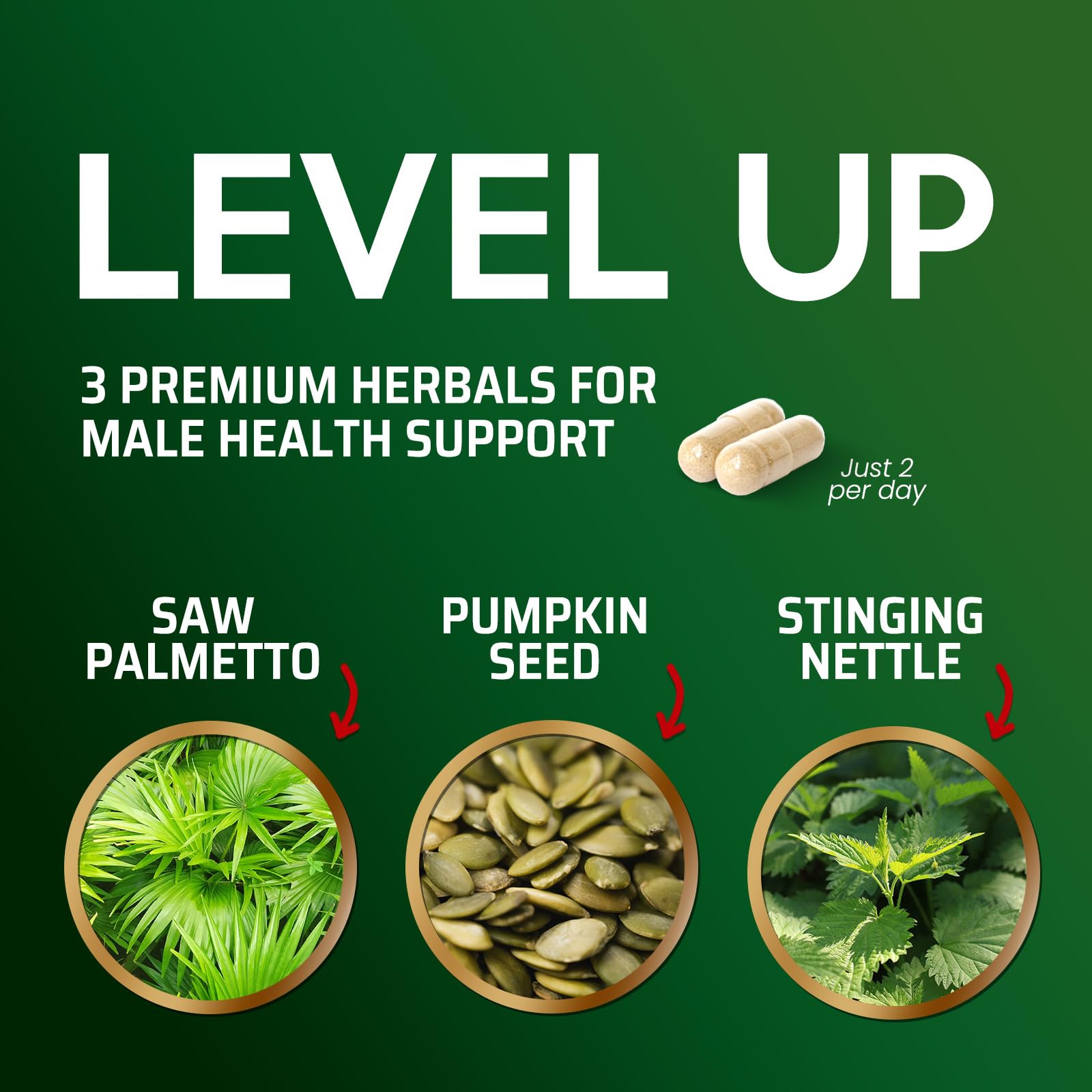 Saw Palmetto for Men - 3X Strength Prostate Health Supplements for Natural Men's Urinary Health Support - with Stinging Nettle and Pumpkin Seed Extract - Prostate & Hair Health Support - 120 Capsules — Amazon image 6