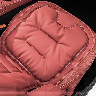 YHZCFWSF Autositzkissen Vorne für Opel Rocks-e 2020 2021 2022 2023 2024 2025 Premium Nappa Leder rutschfest Passend Atmungsaktiv Weich Gepolstert Auto Zubehör,Red Style