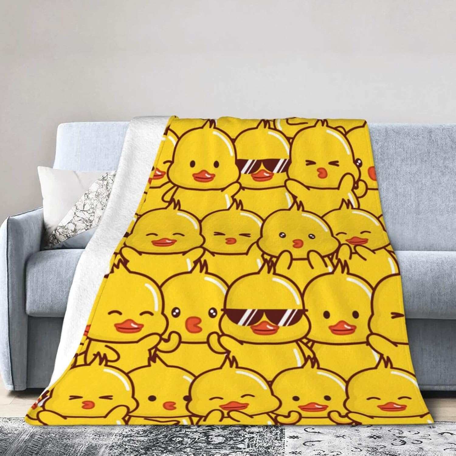 Duck Blanket for Boys Girls, Cute Duck Themed Design Printed Throw Blankets for Kids Lap, Chair Sofa, Warm Soft Cozy Blanket, 40"x 50" - Image 7
