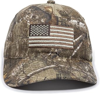 Outdoor Cap Mens Camouflage Americana Cap, One Size