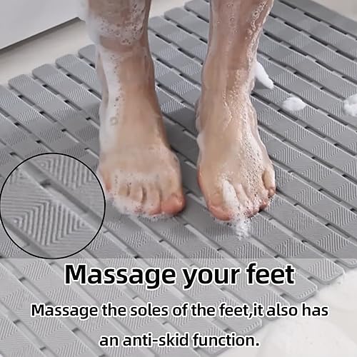 Miniatura 5 de Tapete moderno minimalista gris sólido antideslizante para baño  Duchabañera doméstica especial, succión anticaídas + tapete lavable de secado rápido