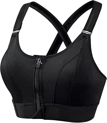 Yvette Sports Bra Adjustable Front Zipper High Impact Supportive Mesh Racerback Bras For Large Busts, Pink, 5XL In Kenya | Sports Bras - View #10