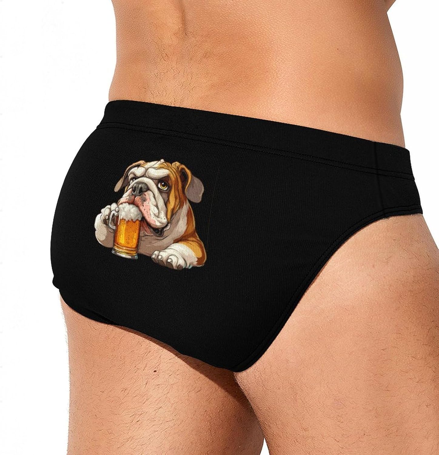 Bulldogs Beer Men's Swimsuit Brief Sexy Bikini Briefs Retro Printed Swimwear Quick Dry Swimming Trunks 3X-Large