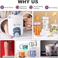 Vista 4 de 20 hojas de papel de calcomanía deslizable INKJET TRANSPARENTE, 8.5X11 pulgadas papel de transferencia deslizable transparente imprimible para vasos