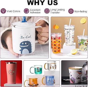 20 Sheets Waterslide Decal Paper Inkjet Clear,8.5X11 Inch Water Slide Transfer Paper Transparent Printable for Tumblers,Ceramics,Plastics,Glasses,DIY