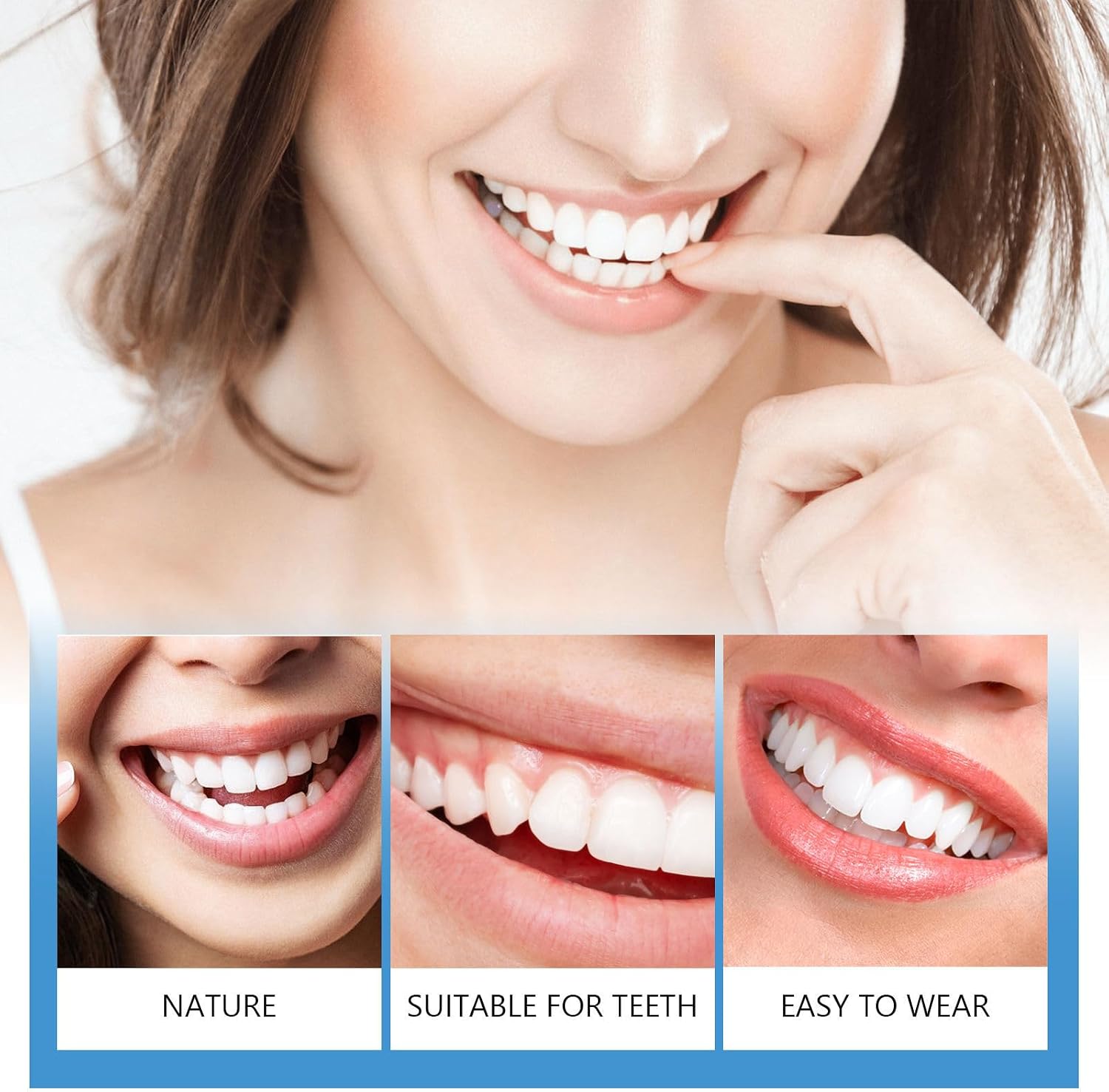 Moldable False Teeth,Silicone Dentures,Men and Veneers Teeth for Women | Upper and Lower Matching Set,Convenient and Quick,Suitable for Daily, Party