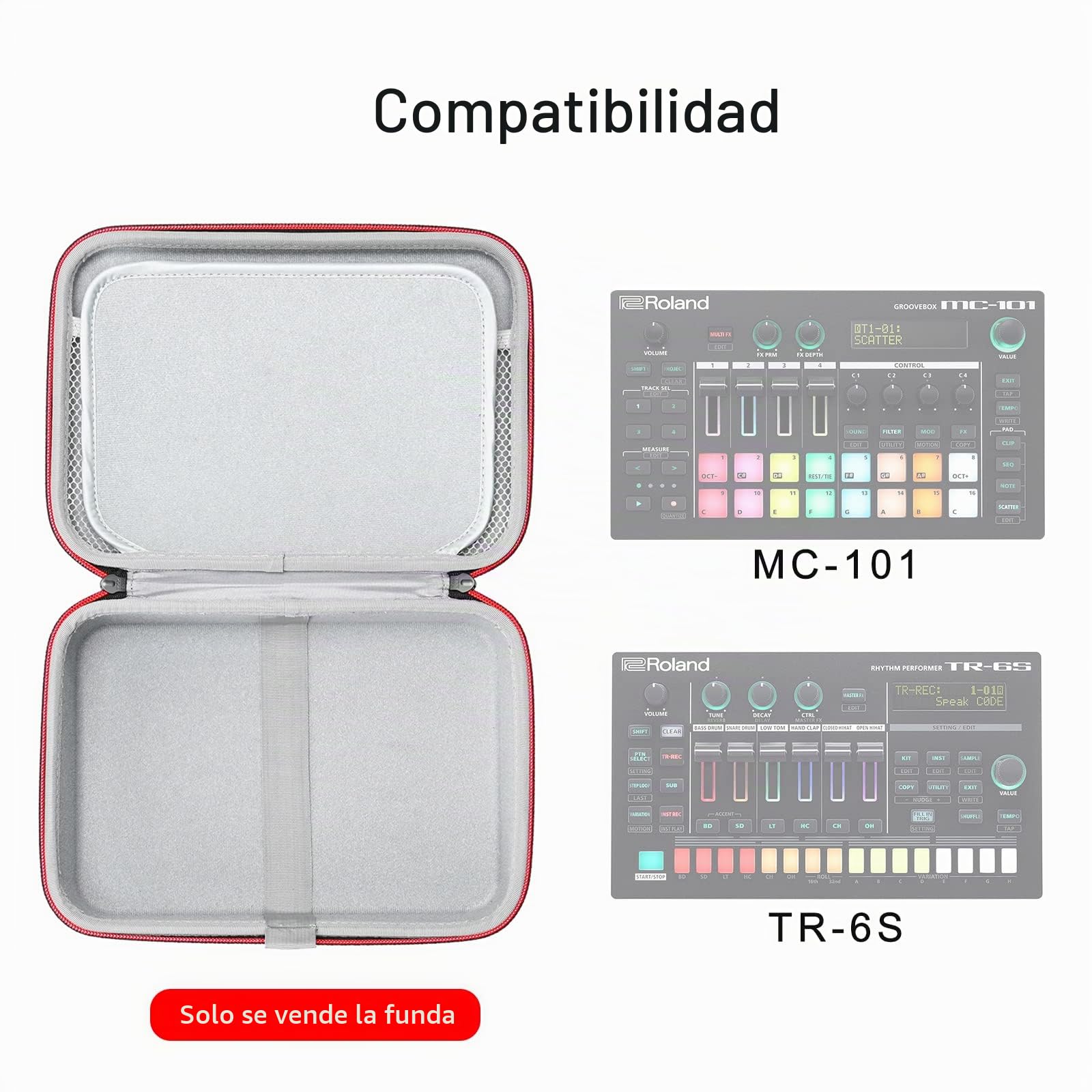 RLSOCO Funda para Roland MC-101 / TR-6S