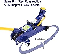 Vista 3 de Gato de piso resistente de 2 toneladas, rango de elevación de 5-1/8" a 13", gato hidráulico de bajo perfil para carro de servicio, capacidad de 4400