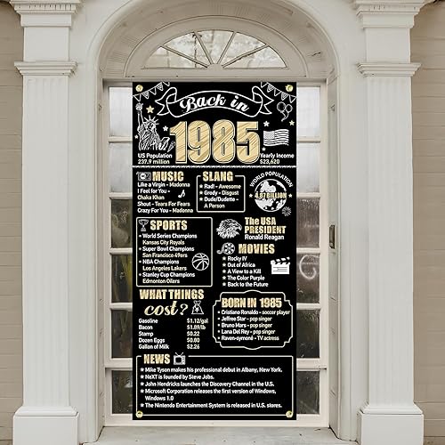 Miniatura 10 de Decoraciones de cumpleaños número 50 para hombres y mujeres cartel de puerta de feliz cumpleaños número 50 para decoración de puerta de cumpleaños