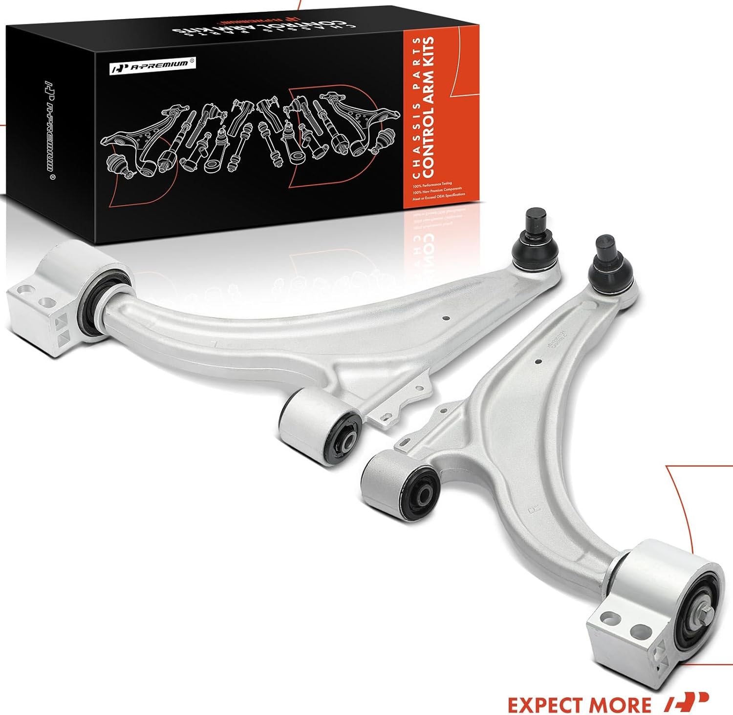 A-Premium 2 x Front Lower Control Arm, with Ball Joint & Bushing, Compatible with Chevrolet Cruze 2011-2015, Cruze Limited 2016, Volt 2011-2015, Buick Verano 2012-2017
