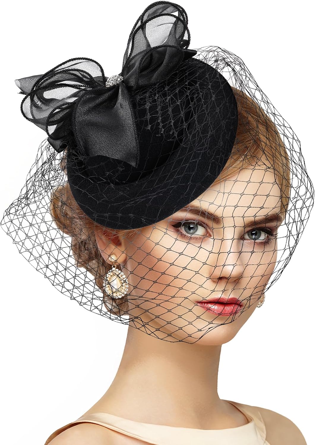 Zinniday Fascinators Pillbox Hats for Women -1920s 50s Kentucky Vintage Tea Party Hat 2026 Derby Fascinator with Hair Clip