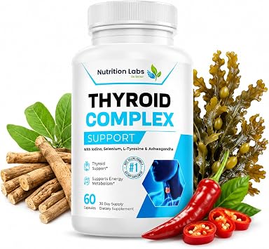 Natural Thyroid Support for Women & Men, Iodine & Selenium Supplement | Supports Healthy Thyroid Function, Energy Production, Metabolism & Daily Wellness with Essential nutrients.