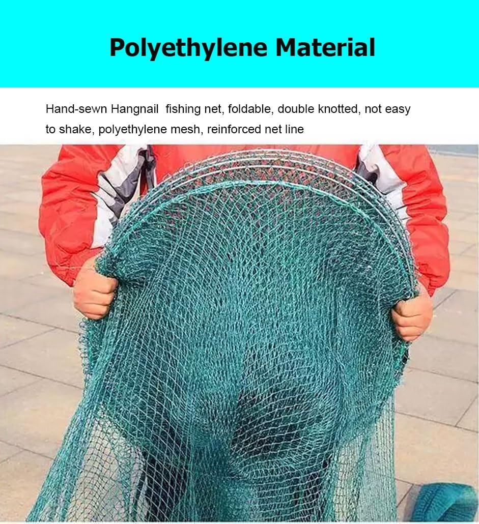 2-10 M Width Crawfish Trap Fish Net Collapsible, Cast Net Automatically Trap with Float & Chain for Shrimp Lobster Crab(H1m W4m L 3.5m)