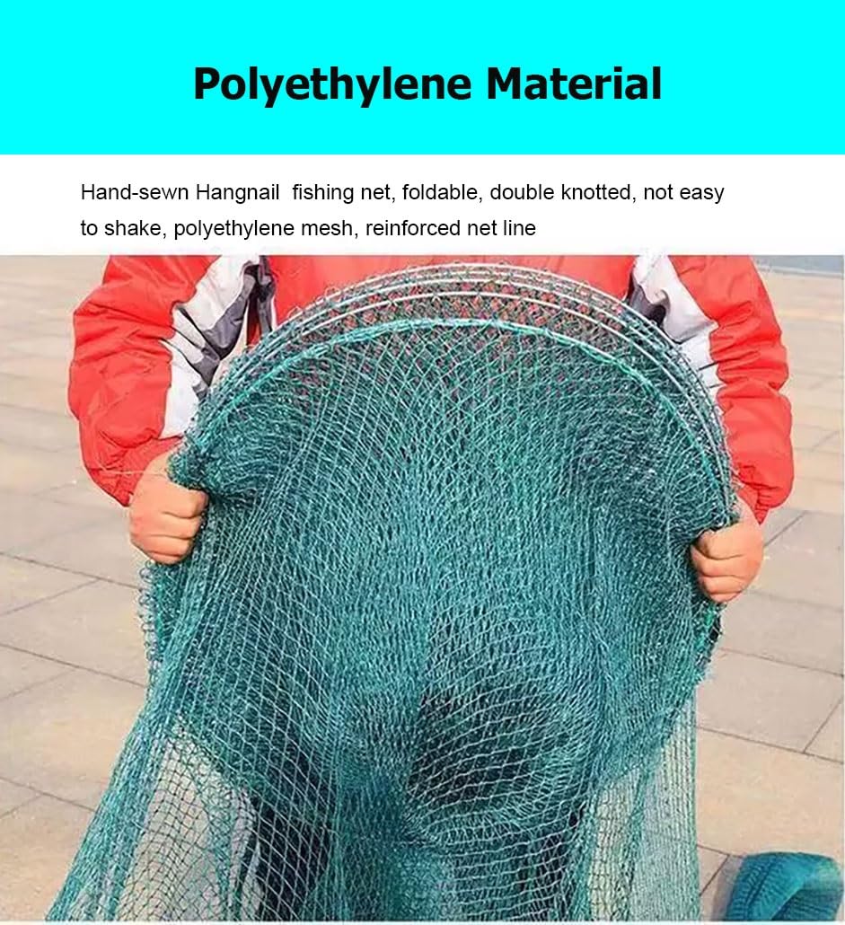 2–10 m breites Langustennetz, zusammenklappbar, Wurfnetz, automatische Falle mit Schwimmer und Kette for Garnelen, Hummer, Krabben