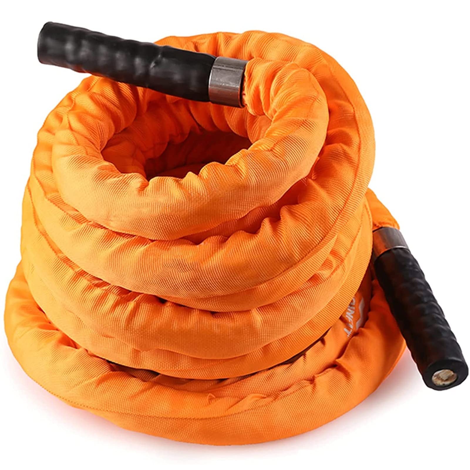 Übungs Battle Rope, Krafttrainingsseil mit Schutzhülle, Geeignet für Home Gym Outdoor Cardio Workout, Anker Enthalten, Orange (Size : 15m)