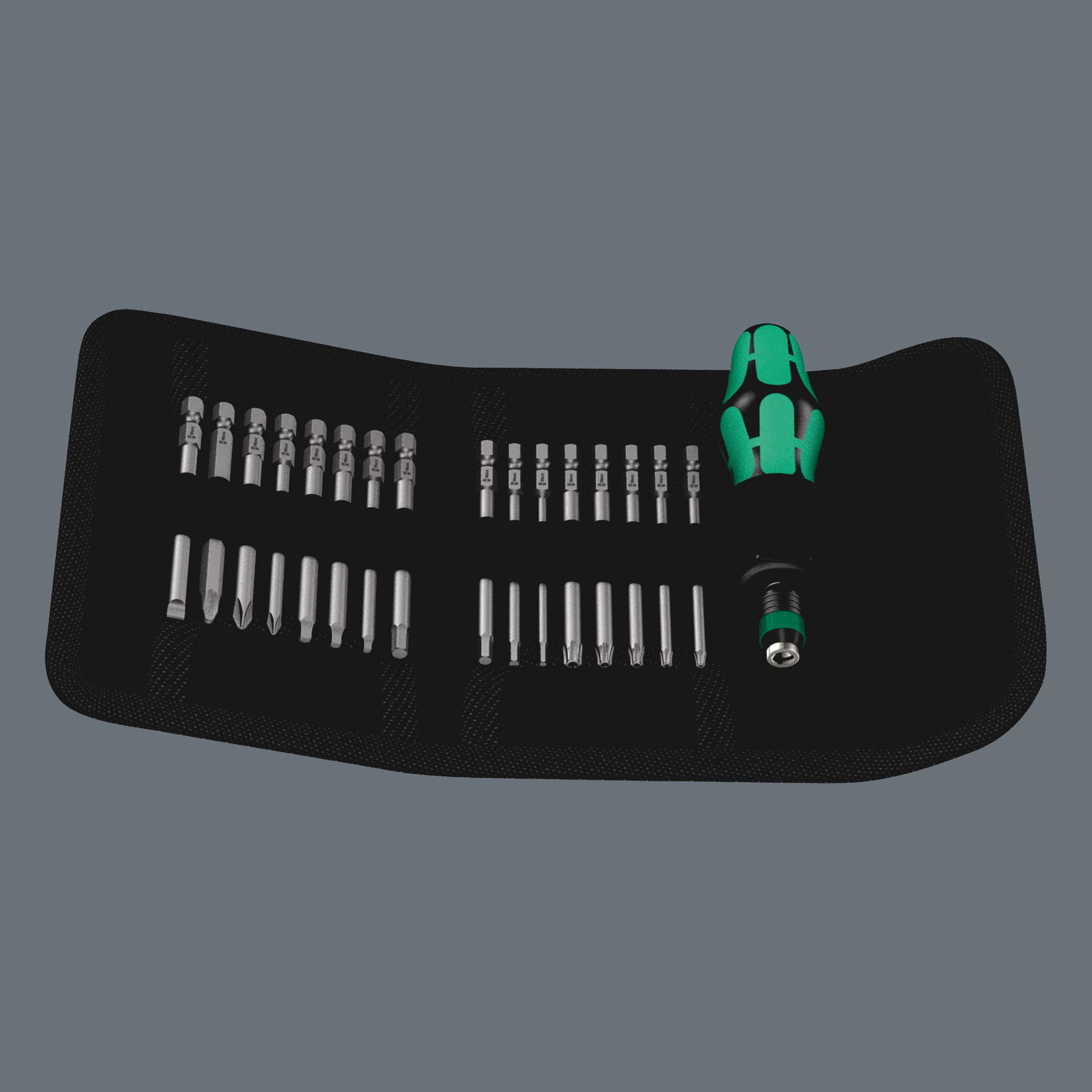 Wera 05051042001 Kraftform Kompakt 60, Imperial, 17 pièces, Noir/vert