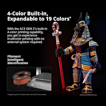 Anycubic Kobra X Multicolor 3D Printer, 2X Faster & Easy One-Click Printing, 600mm/s High Speed 3D Printers for Beginners & Kids, 4-Color Built-in, 260x260x260m3, Easy to Use FDM 3D Printer