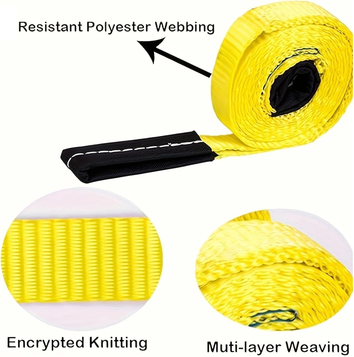 2pcs 10feet Lift Sling Straps, Lifting Nylon Recovery Strap Winch