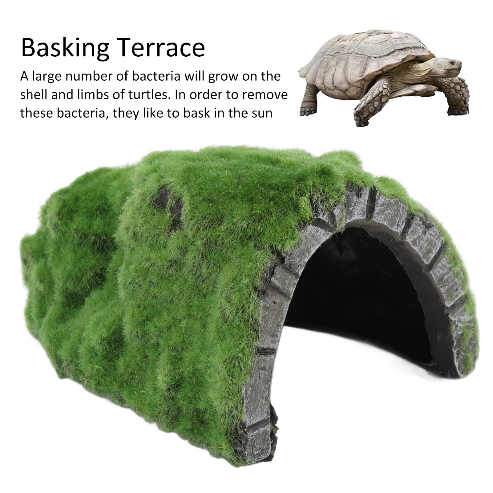 Reptile Hideout Cave, Basking Platform Tortoise Hideout Rock Reduzieren Sie Stress Fügen Sie eine Andere Landschaft für Frösche für das Haustierterrarium Hinzu