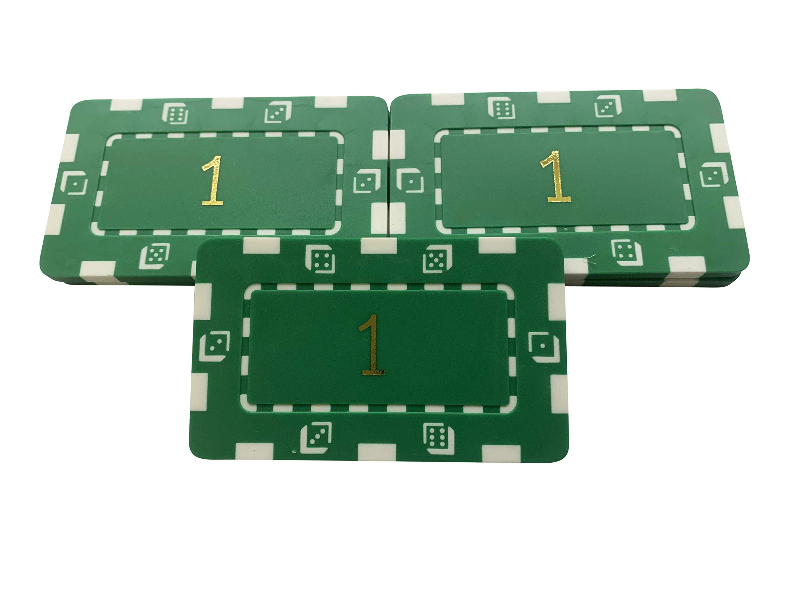 5 x Poker Casino Numbered Plastic Chip Plaques 74 x 44mm 32Grams (1)