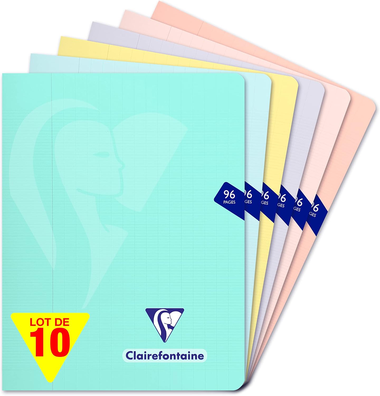 Clairefontaine 363741C - Mimesys Grijs Geniet schrift - 17x22 cm - 48 Grote ruiten pagina's - 90 g wit papier - Polypropyleen kaft