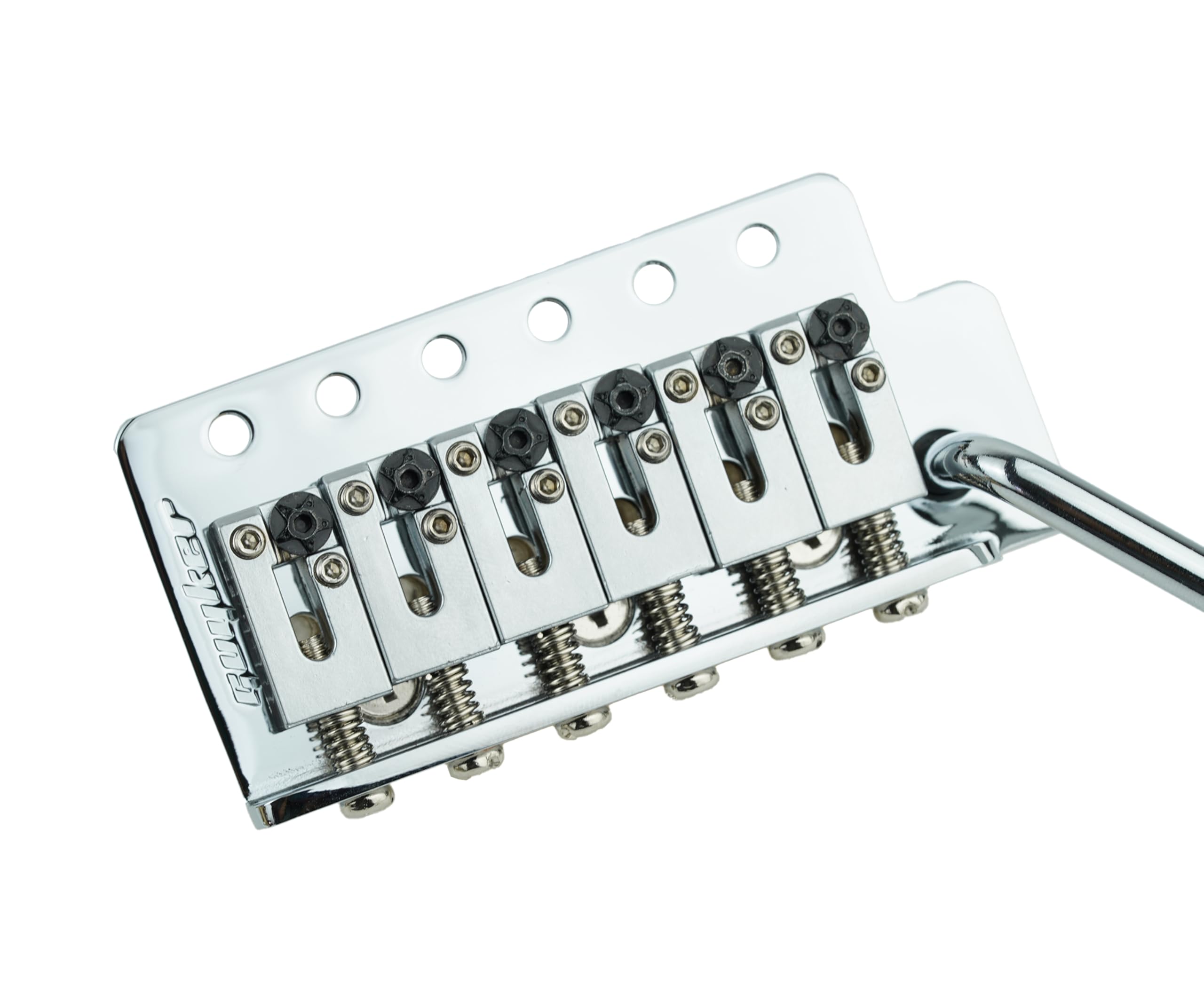 Guyker Gitarren-Tremolo-Brücke mit Edelstahl-Sattelsaitenraum 10,5 mm und Messingblock, Pop-In Vibrato-Stange, komplettes Installationsset für 6-saitige E-Gitarre (GG1001-S, Chrom)
