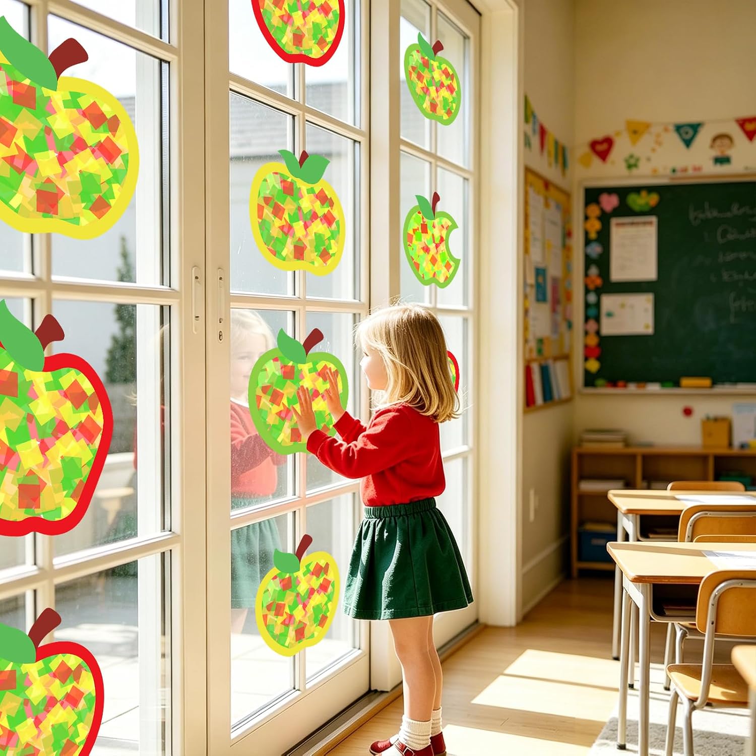 36 Set Back to School Craft Apple Suncatchers First Day Supplies