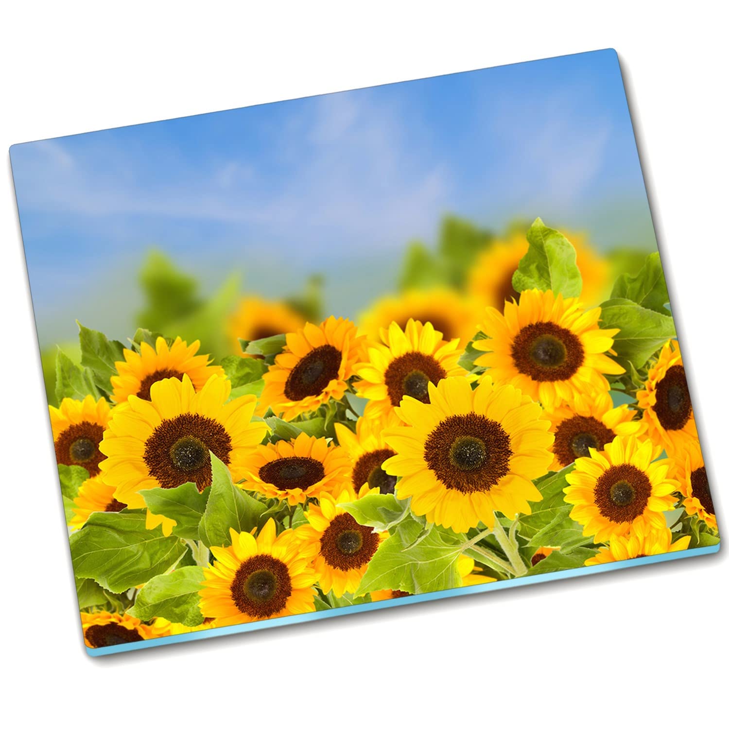 Planche de protection de cuisine en verre 60x52 cm couvre-plaque tournesols