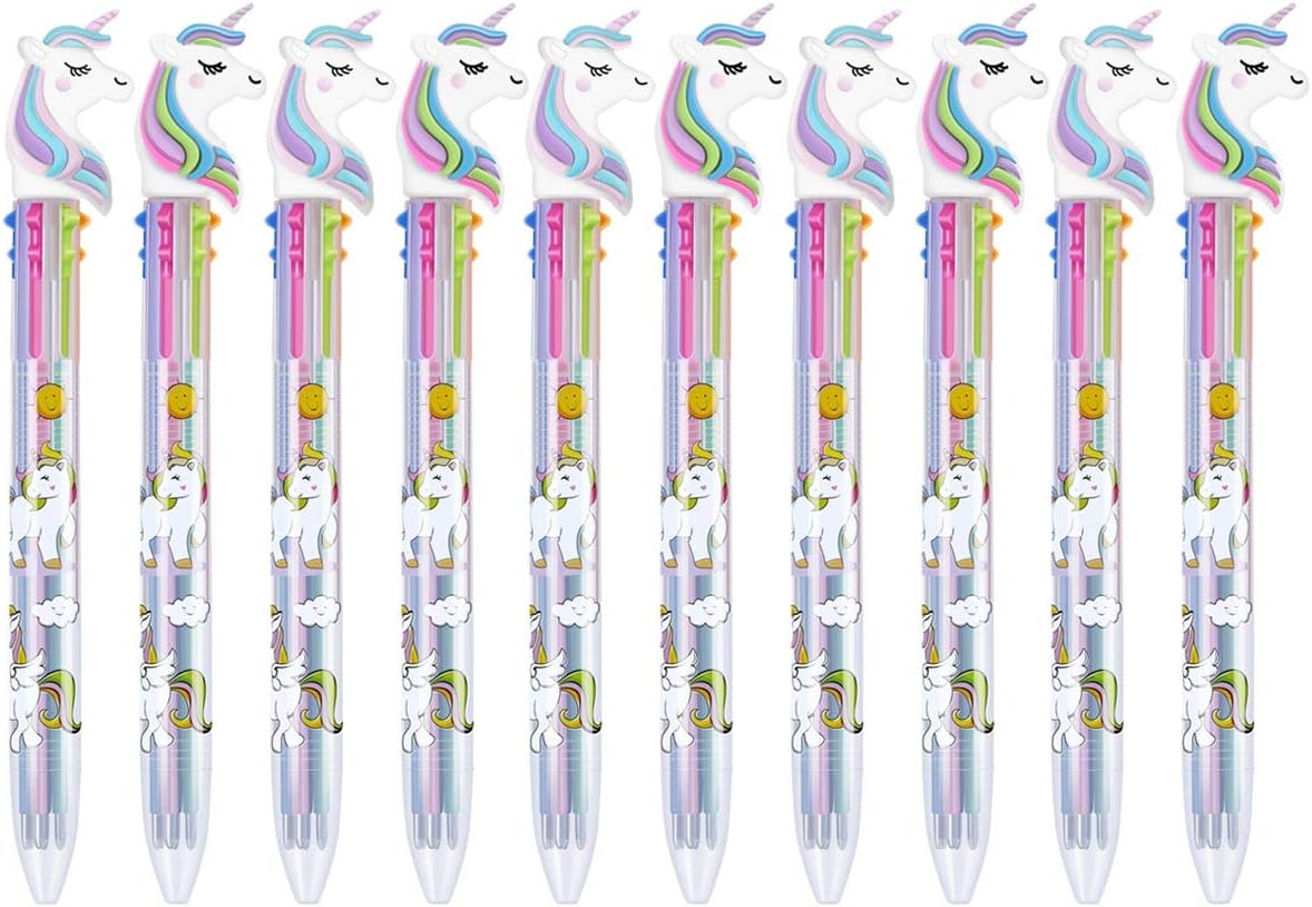 Amazon.com : Chinco 12 Pieces Retractable Unicorn Pens 4-in-1 Multicolor Ballpoint Pen Unicorn ...