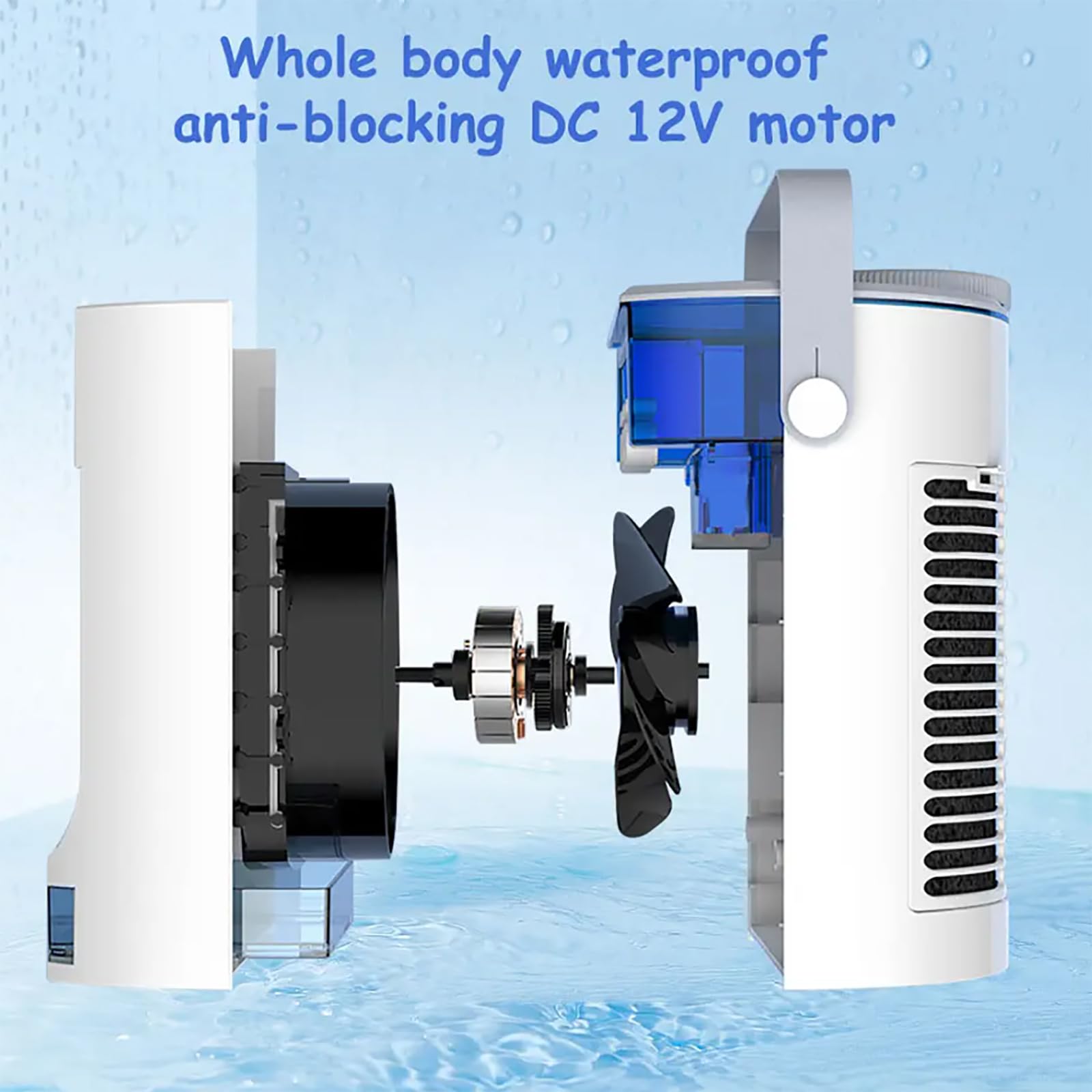 Tragbare Klimaanlage, Mini Verdunstungskühler mit 3 Windgeschwindigkeiten, 2 Modi, 500 ml Wassertank, Abnehmbarer Kohlefilter für Zuhause, Zimmer, Büro