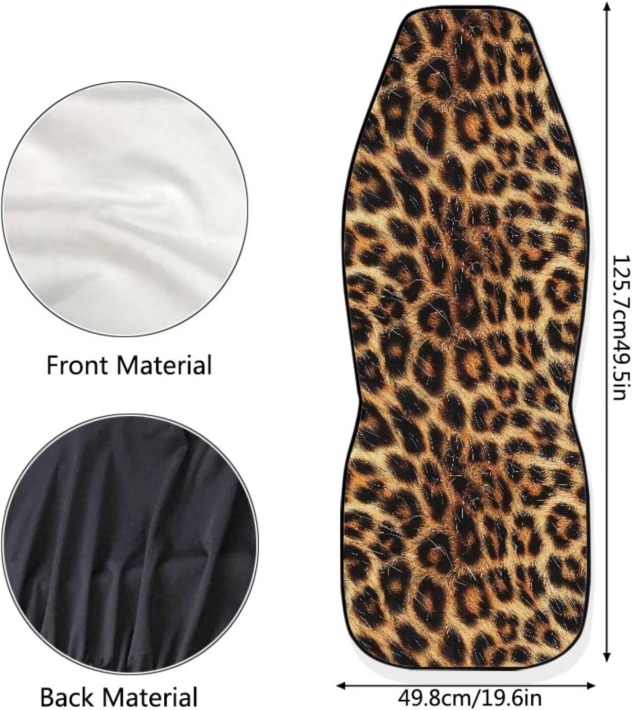 Leopard Print Car Front Seat Covers Soft Car Seat Cover Easy Installation Breathable Front Seat Cover Protection Interior Accessories Universal for Auto SUV 2 Pcs