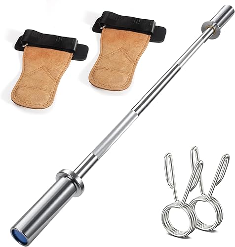 Barra olímpica de 4 pies para entrenamiento de fuerza y levantamiento de pesas olímpico, ajuste de placa de peso estándar de 2 pulgadas para