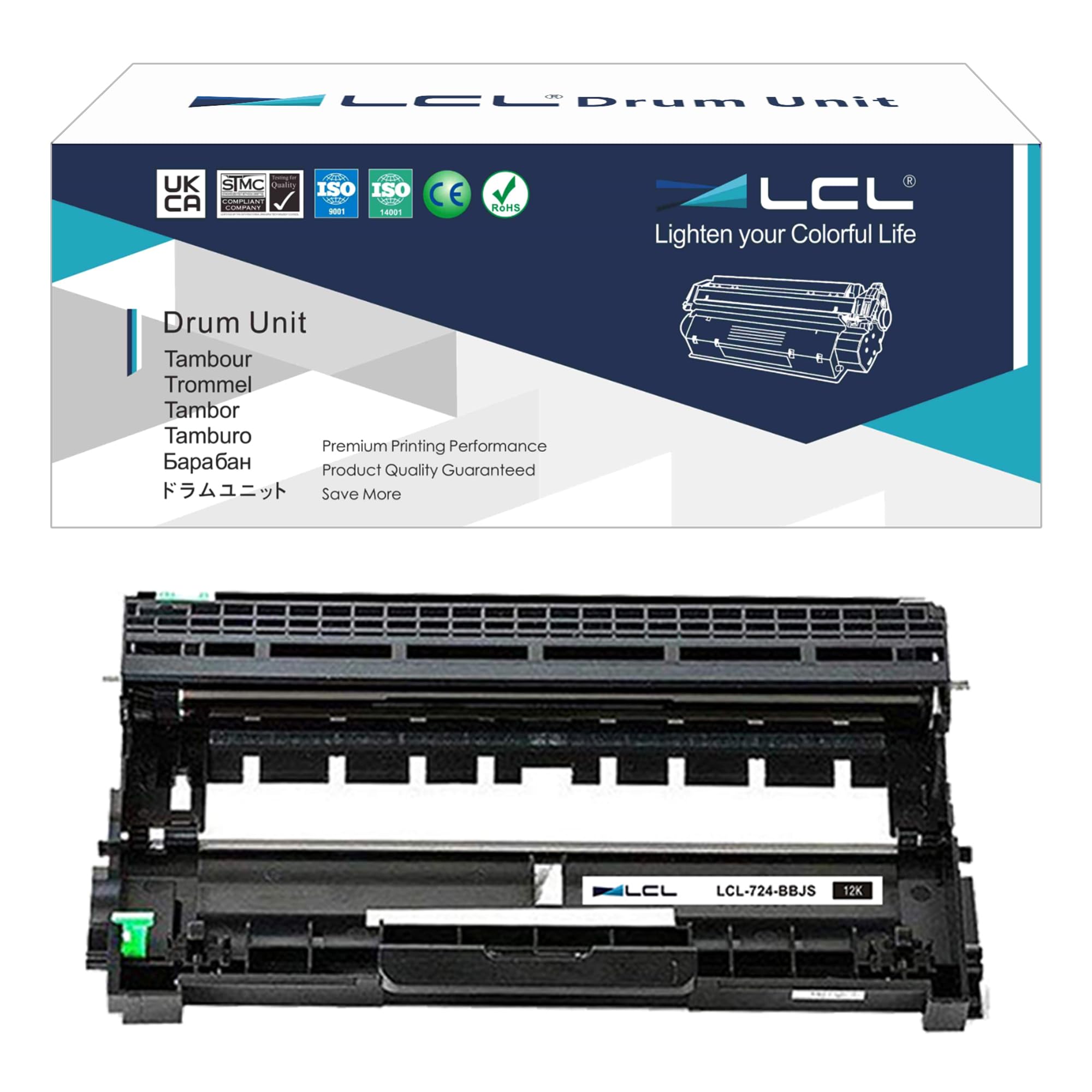 LCL Tambor Compatible 724-BBJS 12000 Páginas (1 Negro) Reemplazo para DELL E310DW E514DW E515DN E515DW