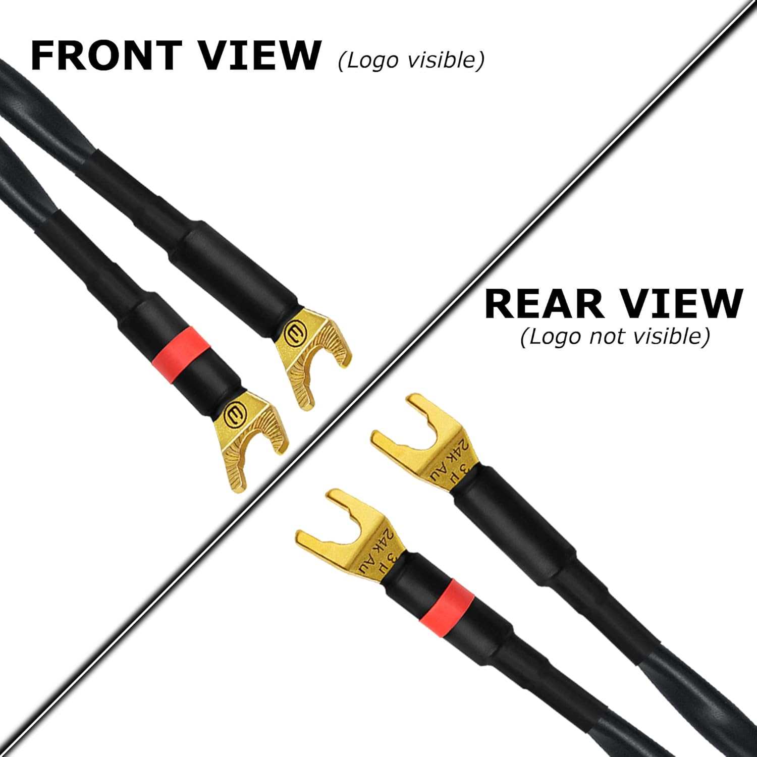 WORLDS BEST CABLES 6 Foot - Canare 4S11 – Audiophile Grade - HiFi Star-Quad Single Speaker Cable for Center Channel with Eminence Gold Spade Connectors