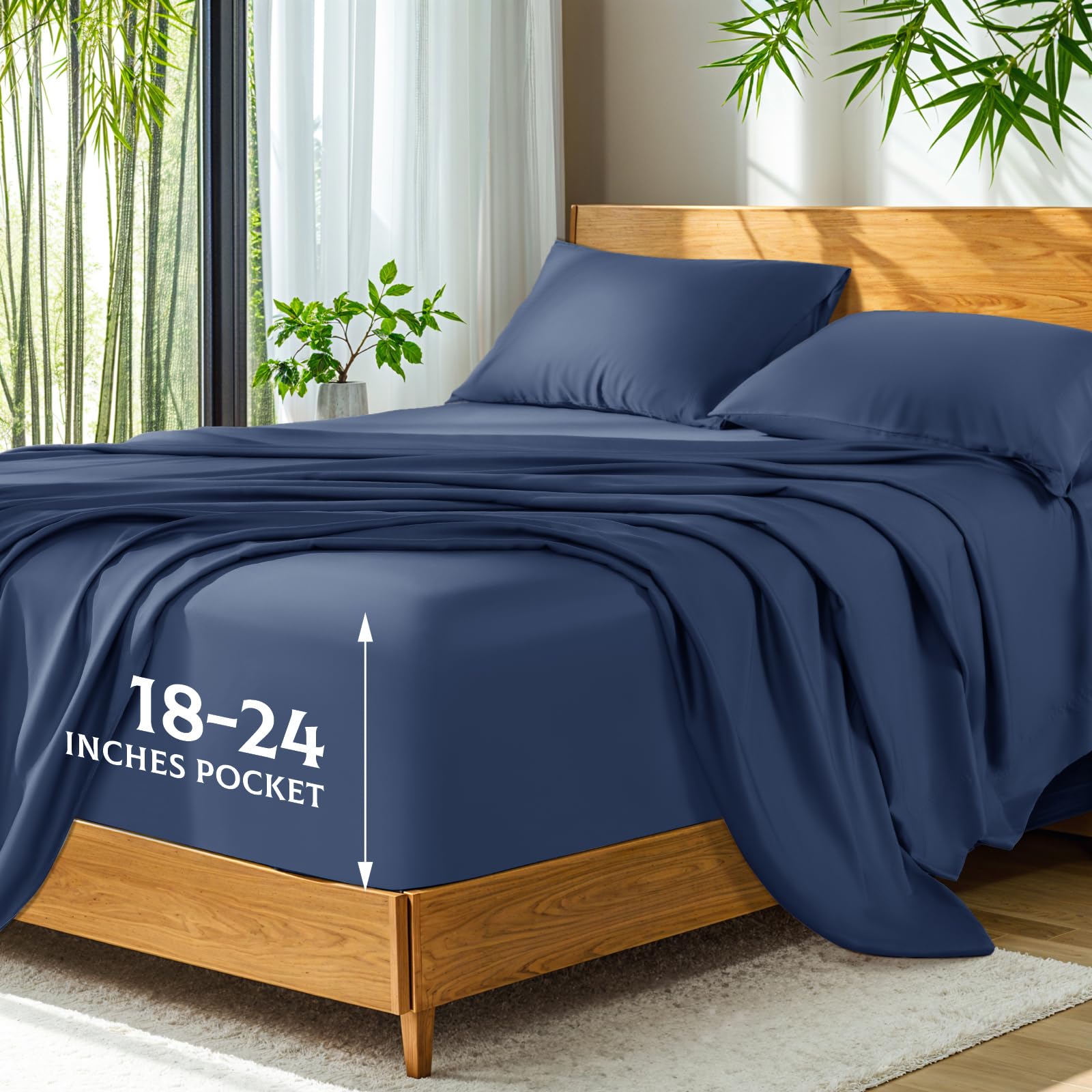 Photo 1 of SONORO KATE 100% Viscose Derived from Bamboo_Sheets, Extra Deep Pocket,4PC