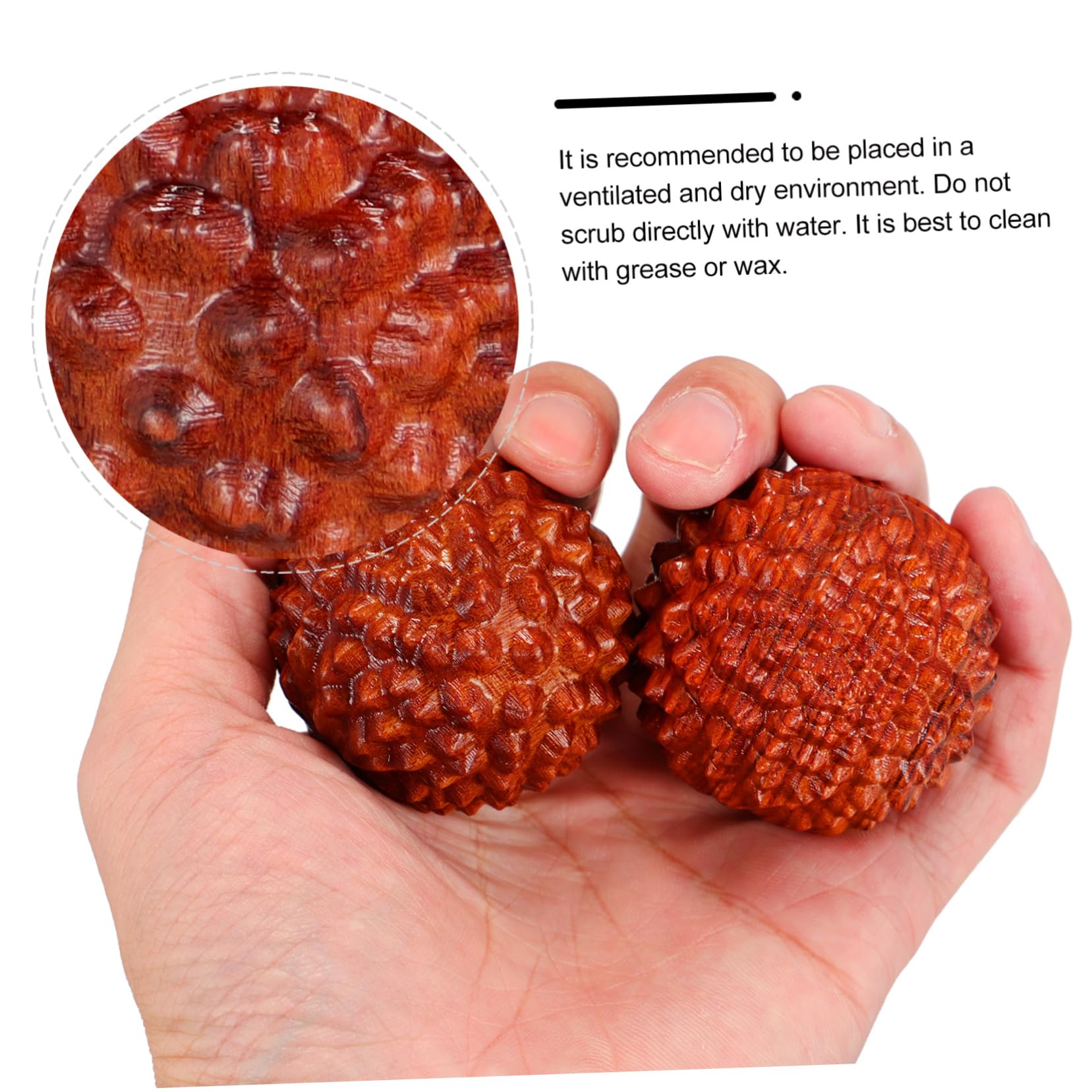Healeved 3 Series Piezas De Mano De Huanghuali Juguetes Muñecos Masaje Con Bolas Puntiagudas Bolas De Masaje Manuales Bola Masajeadora Palo De Rosa Café 2 Piezas X 3