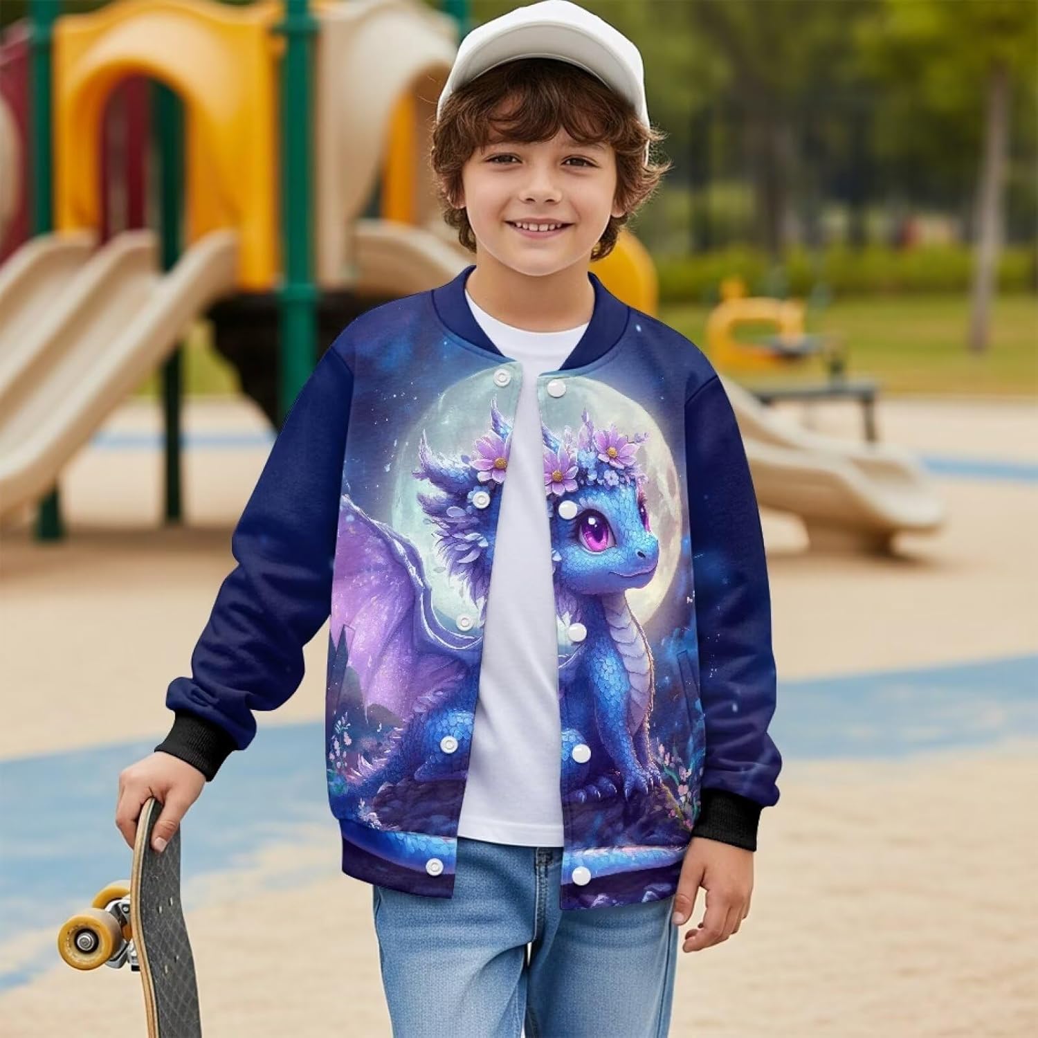 Varsity Jacket Girls Winter Warm Long Sleeve Button Down Baseball Jackets Kids 5-12 Coat