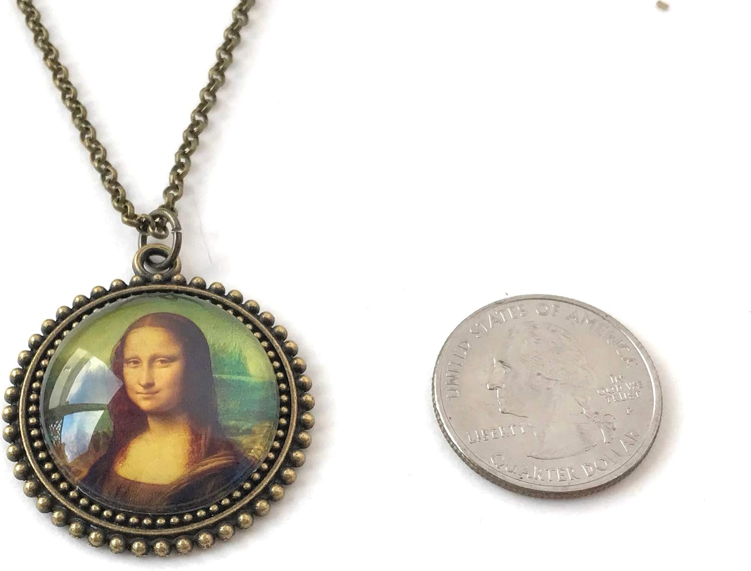 Fern & Filigree Mona Lisa Necklace for Women - Classic Art Jewelry - Handmade