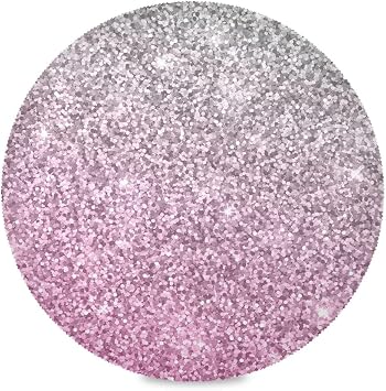 Silver Pink Glitter Circular Table Placemats, Washable Patterned Placemats, Anti Slip Dining Table Mat, Outdoor Dining Place Mats