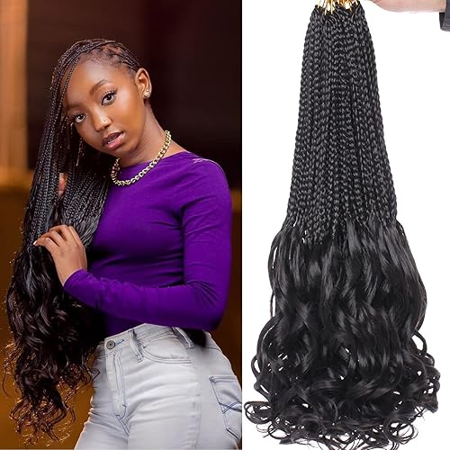 ZRQ 8 paquetes de trenzas de ganchillo rizadas francesas de 24 pulgadas, trenzas de caja de diosa, cabello de ganchillo rizado francés preanudado