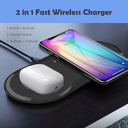 Miniatura 4 de 30W Fast Wireless Charger with Adapter, SWGIEEI 2 in 1 Wireless Charging Pad, Dual 15W Wireless Charging Station for iPhone Samsung AirPods Wall
