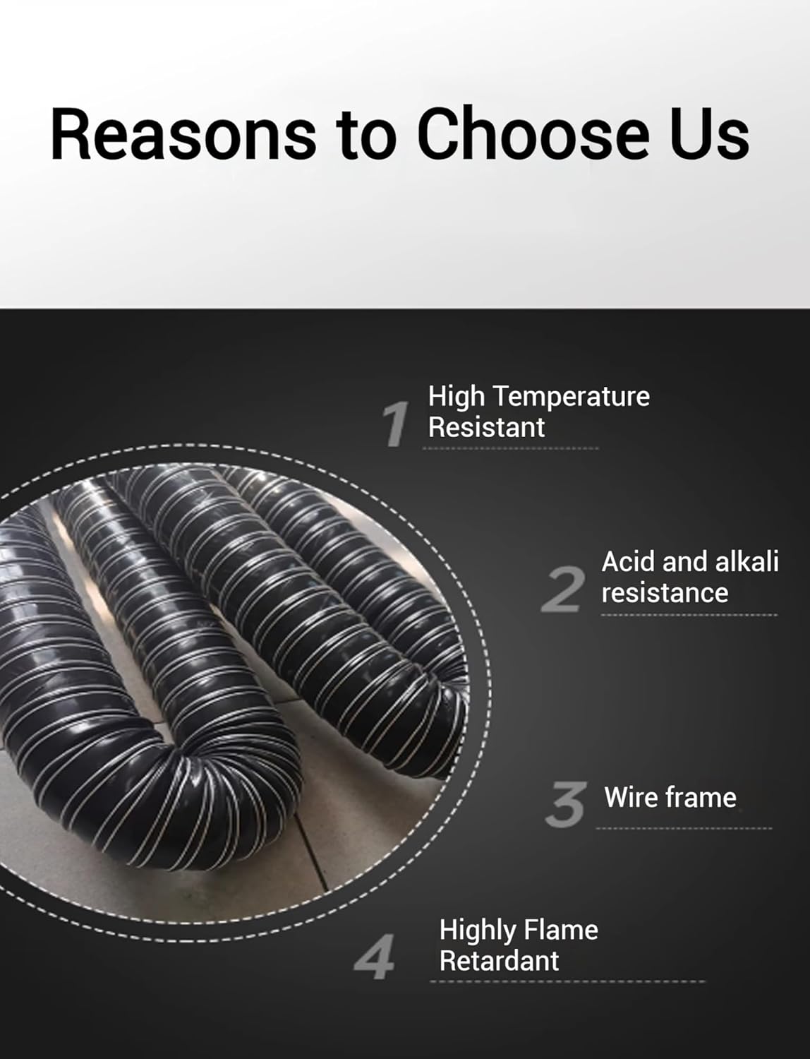 Flexible Silicone Air Duct Hose - 305mm Dryer Vent Hose for HVAC, Hot/Cold Car Engine Intake & Exhaust, Durable Black Air Ducting for Fans & Vehicles