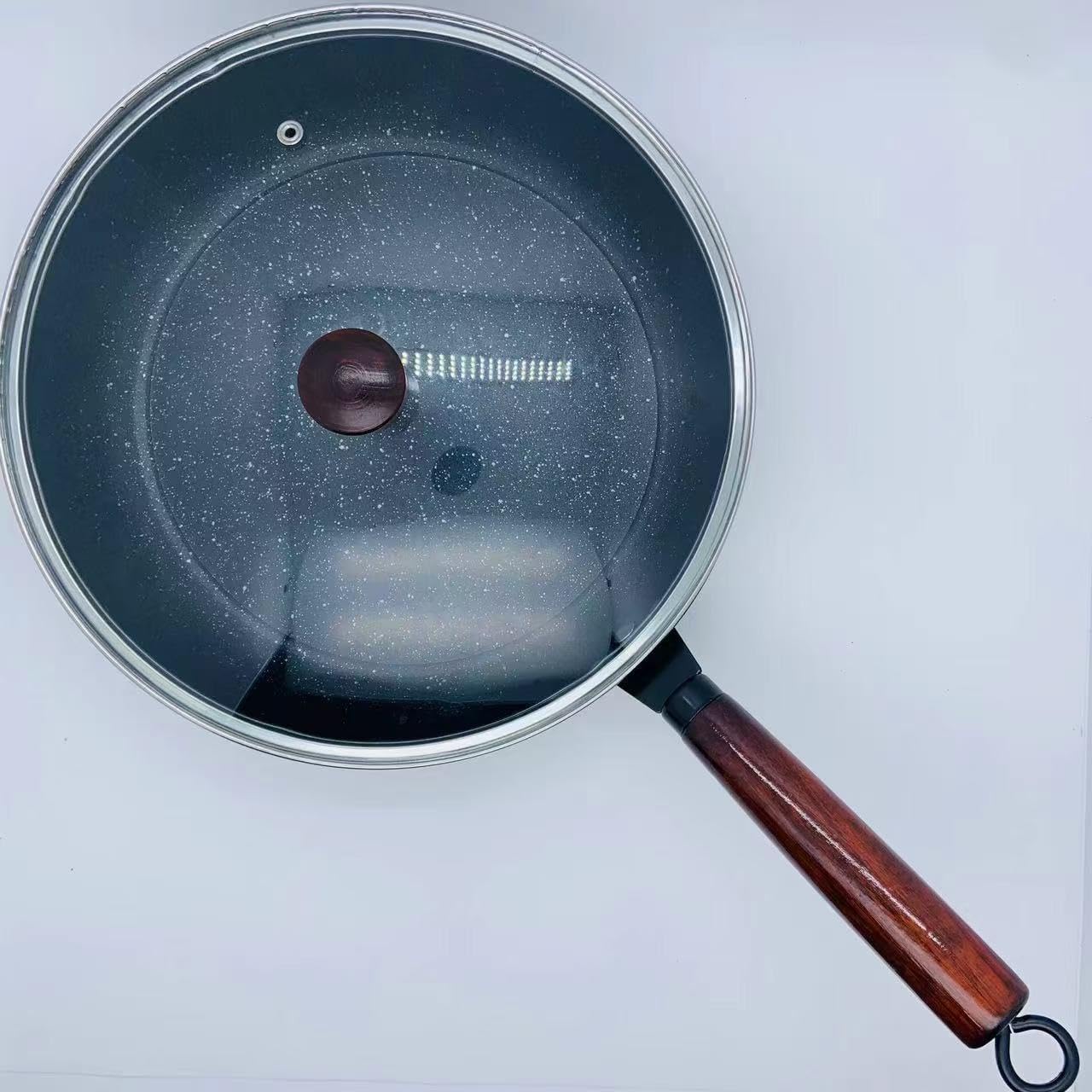 Nonstick Frying Pan Skillet, Non Stick Granite Fry Pan with Glass Lid, Saute Pan with Cover (Pan with Lid 13")